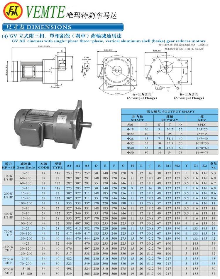 GV立式三項(xiàng)，單項(xiàng)齒輪減速馬達(dá)