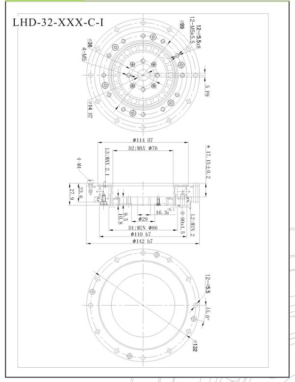 LHD32減速機尺寸圖 LHD32減速機尺寸圖