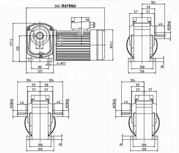 WSH28-750-S(B)減速電機(jī) WSH28-750-S(B)減速電機(jī)
