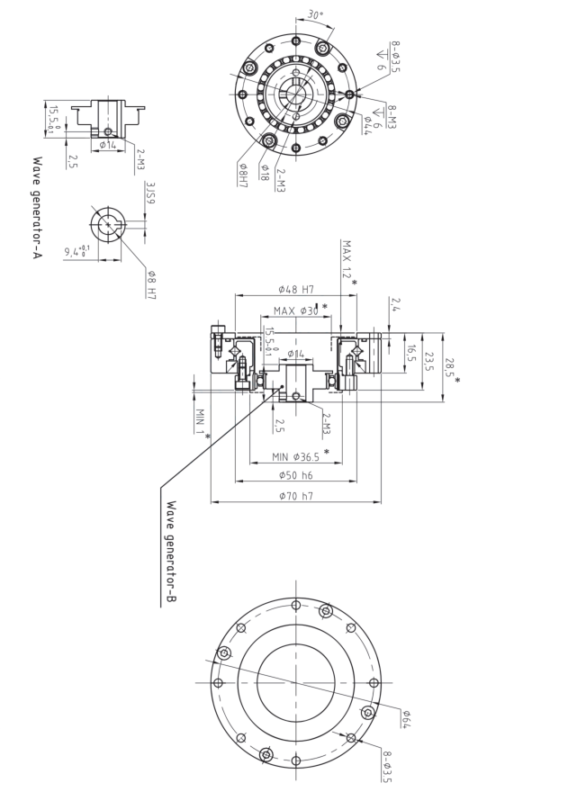 LHT14諧波減速機(jī)圖紙 LHT14諧波減速機(jī)圖紙