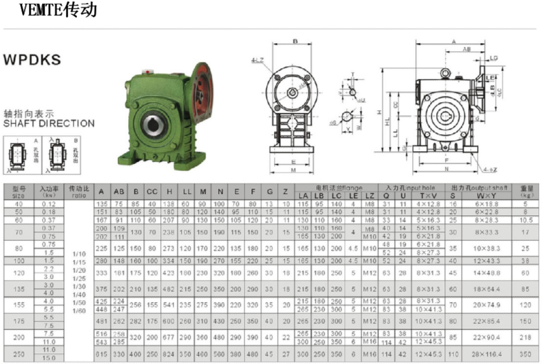WPDKS減速機(jī)安裝尺寸圖紙 WPDKS減速機(jī)安裝尺寸圖紙