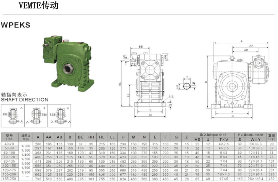 WPEKS減速機(jī)安裝尺寸圖紙 WPEKS減速機(jī)安裝尺寸圖紙