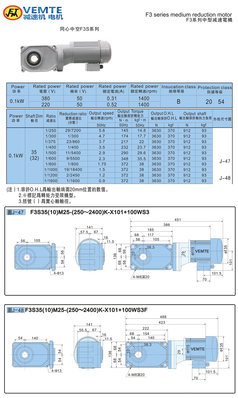 標準型大速比帶電機0.1KW-空心軸 標準型大速比帶電機0.1KW-空心軸