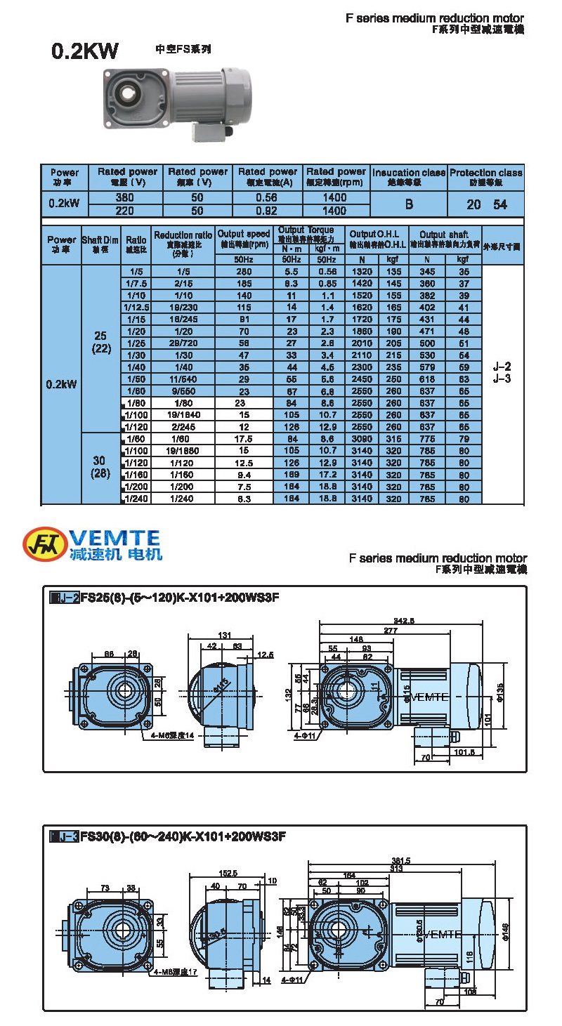 縮框型0.2KW-空心軸 縮框型0.2KW-空心軸