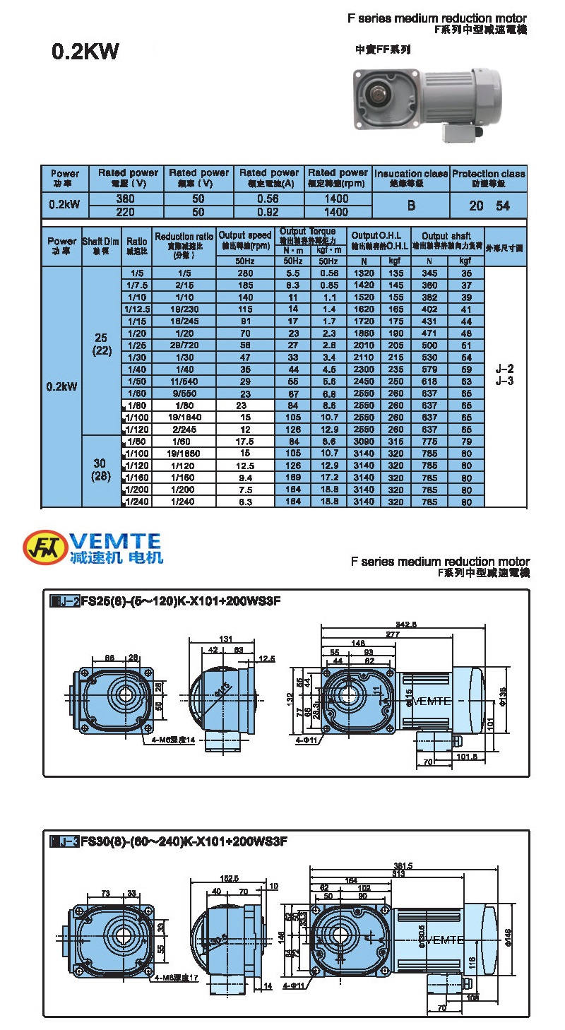 縮框型0.2KW-實心軸 縮框型0.2KW-實心軸